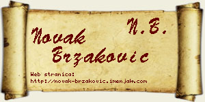 Novak Brzaković vizit kartica